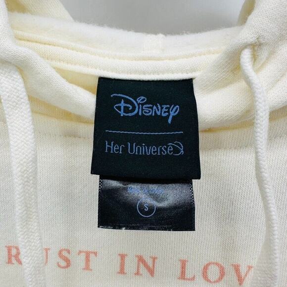 Disney Her Universe Maleficent Aurora‎ Hoodie Size S Trust In Love Ivory Preppy - Picture 8 of 11